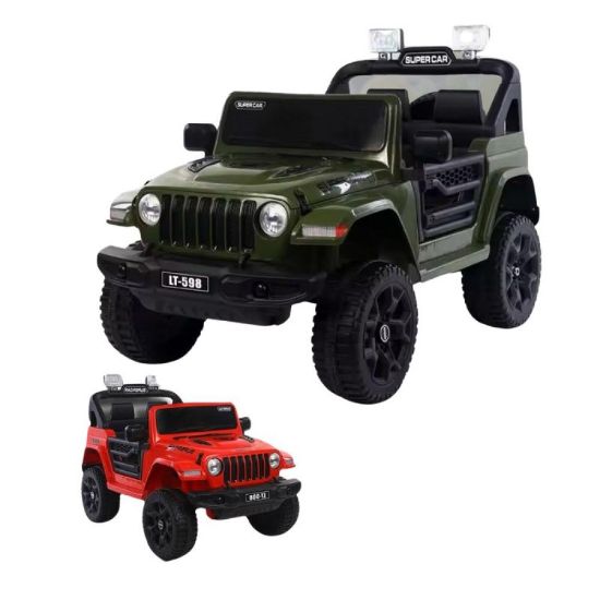 صورة جيب رانجلر عسكري للأطفال بـ كشافات علوية